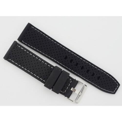 Lowest Price!! New Waterproof black colors Silicone Rubber Watch Wrist watch Strap Band Replacement 22mm