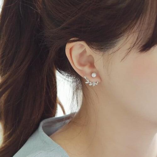 New Fashion Pearl Flower Design 925 Sterling Silver Stud Earrings for Women Jewelry Gift Hot Sale Promotion