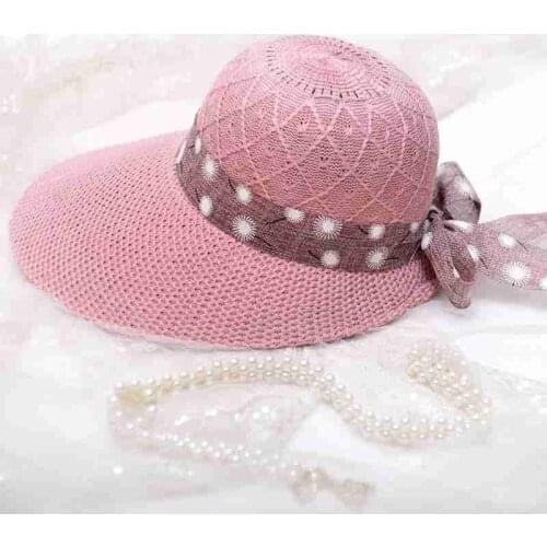 Straw Panama Beach Hat Summer Sun Visor Hats Women Fashion Elegant Ladies Wide Brim Casual Sun Protection Cap