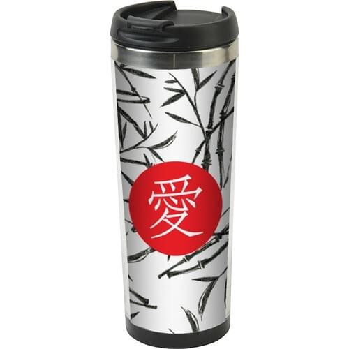 Allmug In Steel Thermos Mug-Japanese Love Writing
