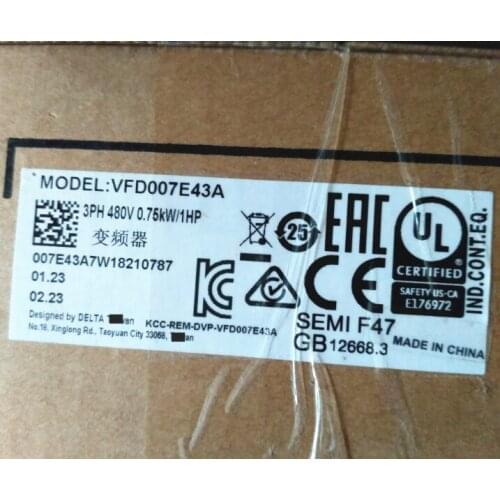 VFD-E Inverter AC Motor Drive New VFD004E43A VFD007E43A
