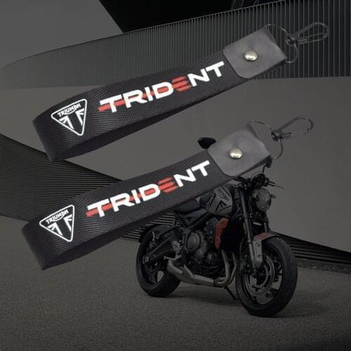 Embroidery Key Holder Chain Collection Keychain For Trident 660 2021 Trident 750 900 Motorcycle Embroidered Keyring