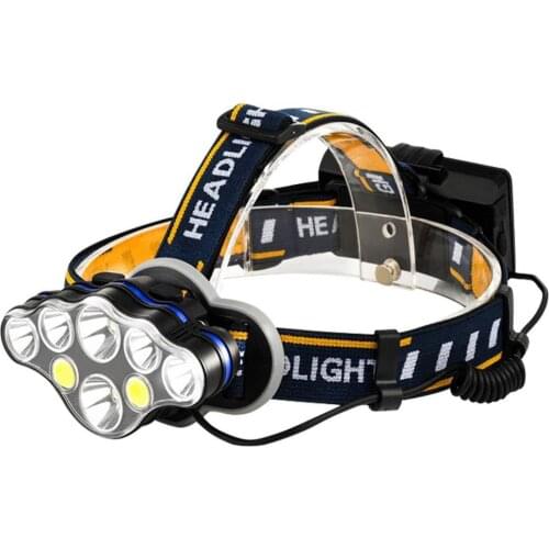 HighQuality COB 8 Lights Highlight Headlights USB Rechargeable Head-mounted LED High-power Fishing Lights Outdoor Camping Lights