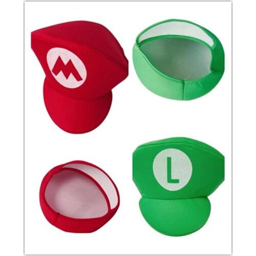 Adult Kids Anime Cartoon Super Game Luigi Cosplay Hats Red Green Cap