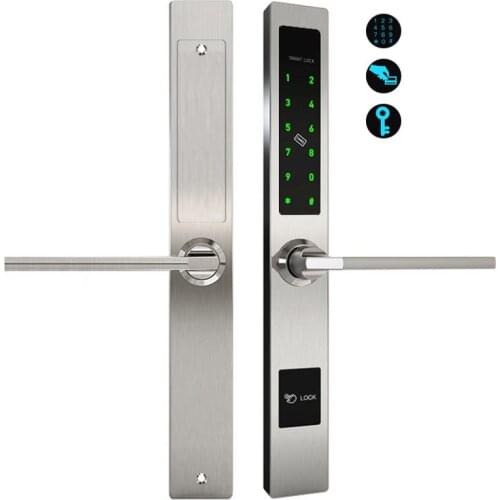 Sliding Door Passcord Lock KFC Door Password Lock Sunroom Cord Lock Aluminum Narrow Door Lock 304Stainless Lock Body 35*85 28*85