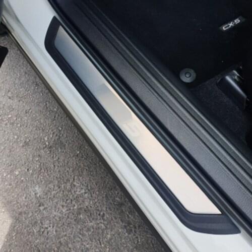 Stainless Steel For Mazda CX-5 CX5 2017 2018 2019 2020 Door Sill Trim Protectors Guard Cover Trim Car Styling accessories 4pcs