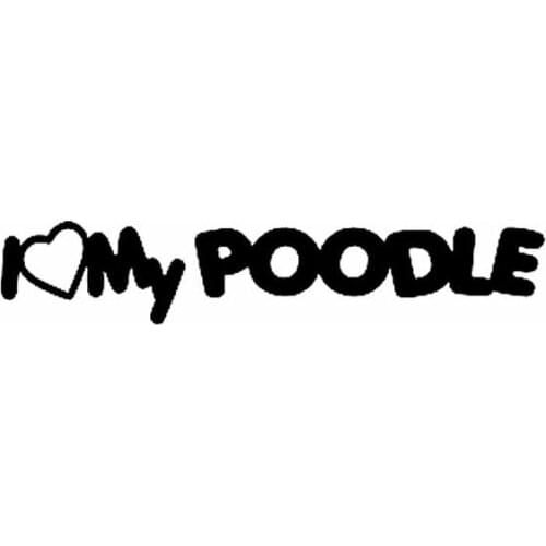 14CM*2.7CM Interesting I Love Poodles Vinyl Car Sticker Decal Decoration Black Silver