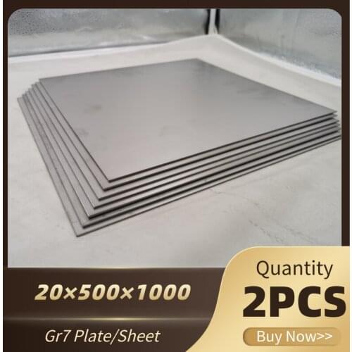 2pcs Gr7 TA9 Ti-0.2Pd Titanium Alloy Plate Ti Sheet 20*500*1000mm For DIY OEM Metalworking Supplies