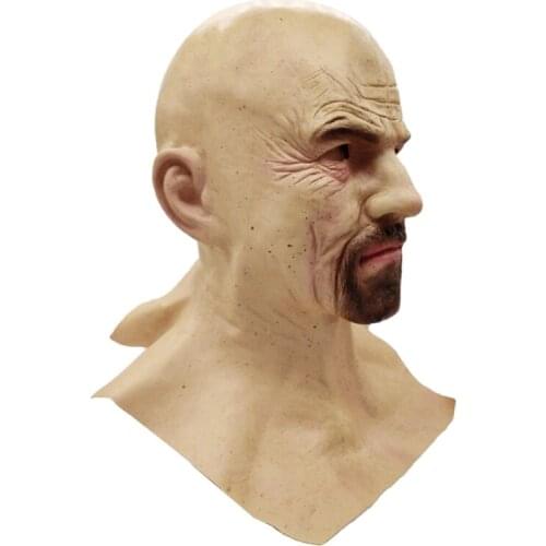 Halloween 3D Realistic Bald Male Mask Horror Masquerade Festival Party Cosplay Full Head Face Cover Haunted House