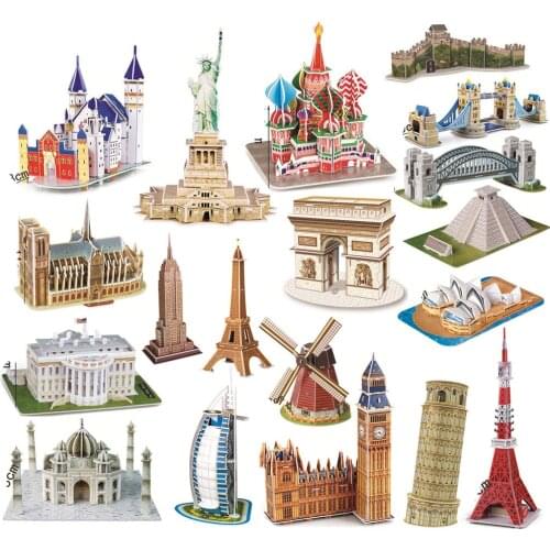 EVA 3D Jigsaw Puzzle World Famous Architectural 3D Puzzle Miniature House Building Model Construction Toys Christmas Gift