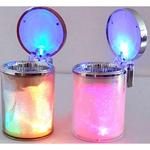 Auto Car LED Light Cylinder Ashtray Container Holder Storage Cup 2020