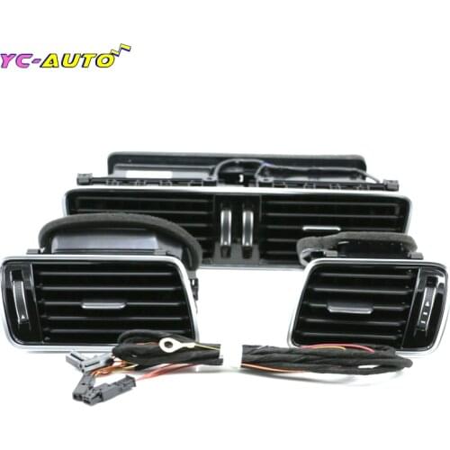 Car Center Console Piano paint Gloss Black Air Condition Vents For Vw Passat B6 B7 CC R36 3AB 819 701 A 3AB 819 702 A3AD819728A