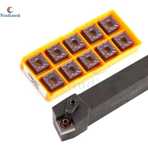 External Turning Tool Holder MSRNR2020K12 MSRNR2525M12 Arbor MSRNL CNC Lathe Tool 10pcs Square Carbide Insert SNMG1204 Lathe Set