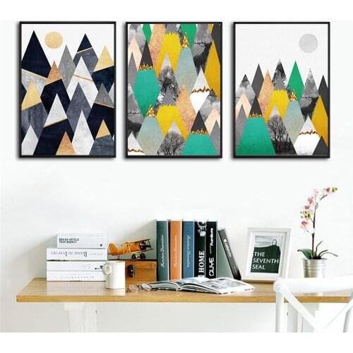 Nordic style geometry graph painting poster,abstract pattern decorative painting ,creative canvas unframed decal poster art