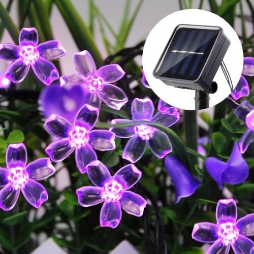 7m 50Led Solar Powered flower Fairy String Lights Waterproof Christmas Outdoor Garden Holiday Decoration Lights