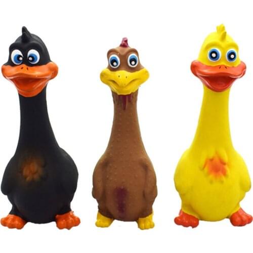 Hot Sale Screaming Duck Pets Dog Toys Clean Teeth Squeeze Squeaky Sound Funny Toy Durable Safety Rubber For Dogs Molar Chew Toys