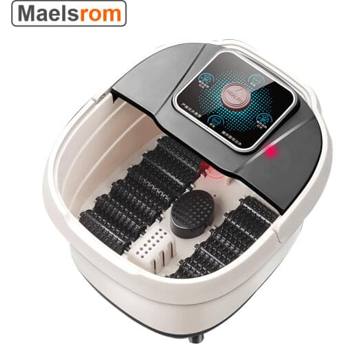 Foot Spa Foot Bath Massager with Heat Bubbles Vibration 12 Massage Rollers and Pedicure Stone for Acupressure Shiatsu Massage
