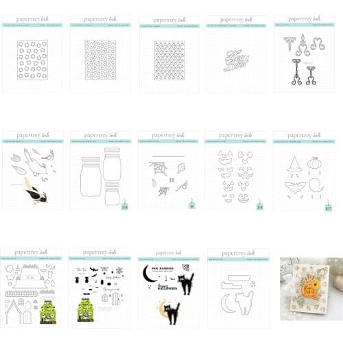 Metal Cutting Dies Stamps Halloween Spider Web Cat Haunted House Leaves Pumpkin Alphabet Bird Scrapbook Embossed 2021 New Arrive