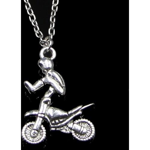 Fashion 29*23mm Motorcycle Motorcross Pendant Necklace Link Chain For Female Choker Necklace Creative Jewelry party Gift