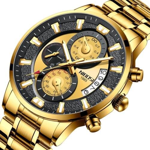 NIBOSI 2021 New Fashion Mens Watches Top Brand Luxury Sports Waterproof Chronograph Quartz Watch Men Relogio Masculino