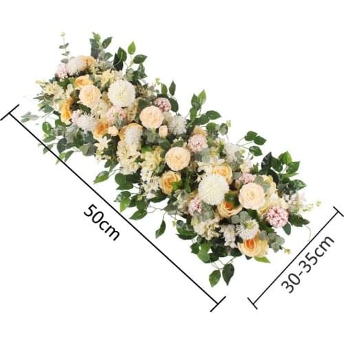 New Wedding Stage Background Wall Decoration Hanging Flowers Outdoor Forest Wedding Arrangement Long Rows of Fake Fowers