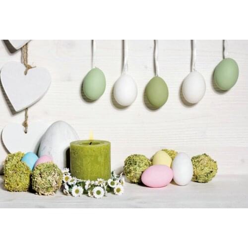 Easter Backdrop Candle Egg Love Heart Photography Background Family Holiday Party Decor Photo Booth Studio Prop