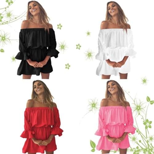 Xia Yiyi collar waist lotus leaf seven-sleeve dress