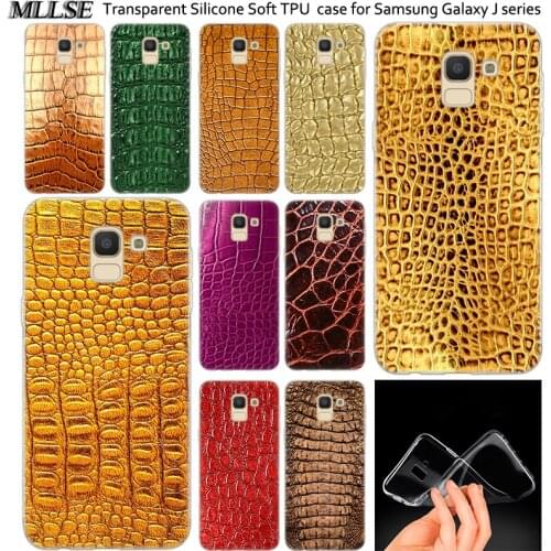 Hot crocodile skin texture Soft Silicone Case For Samsung Galaxy J2Pro J4 J6 J8 2018 J3 J5 J7 2016 2017EU Prime CORE Plus Cover