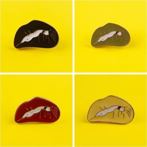 Lips Accessories Brooch Color Cute Metal Enamel Icon Smetal Pins For Clothes Anime Brooches Badge Clothes Lapel Pin Badge Gift