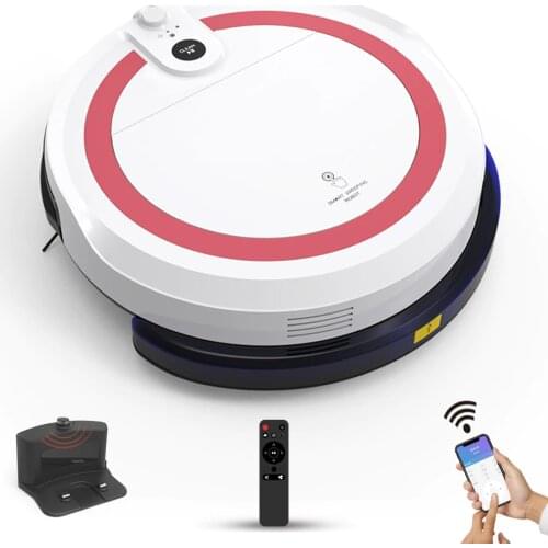 Robot Vacuum Cleaner Map Management APP Control 165ML Water Tank Automatic Re-Charge 2000mAH Schedule Appointment For Pet Hair
