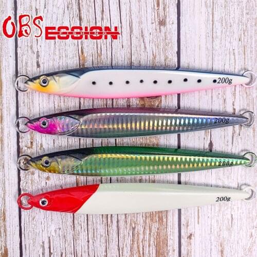 Luminous Fast Fall 150g 200g Sinking Jigging lure Artificial Bait Japan Laser Metal jigs Glow Sea fishing lure Hard Bait Tackle