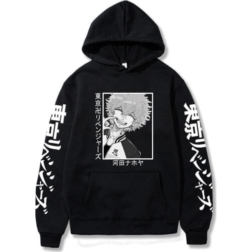 Tokyo Revengers Anime Hoody Kawata Nahoya Graphic Hoodie Harajuku Pullover Sweatshirt for Men Loose Tops