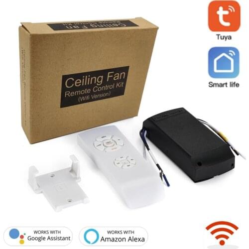 Tuya WIFI Smart Ceiling Fan Controller Light Tuya/smart Life APP Speed Remote Control Switch Work With Alexa Google Home