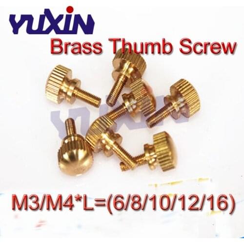 10Pcs/5Pcs M3 M4 GB834/DIN464 Hand Tighten Brass Knurled Screws Copper Twist Knurled Bolts Computer Chass Bolt Thumb Screw