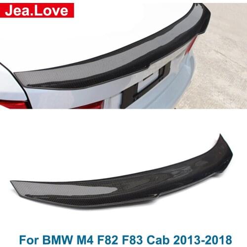 PSM Style Real Carbon Fiber Rear Spoiler Trunk Wings Car Body Modification Part For BMW M4 F82 F83 Cab 2013-2018