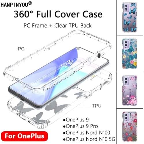 For OnePlus 9 One Plus 9 Pro / Nord N10 5G / N100 Ultra Clear 360 Full Cover Phone Case PC & Silicone TPU Screen Protector Shell