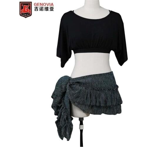 Women Belly Dance Costume Set Modal Clothes Batwing Sleeve Top and Hip Scarf Club Stage Wear Bellydance Practise Clothes