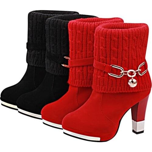 Winter new Korean fashion casual ladies single shoes waterproof platform women pointed in the middle shoes boots