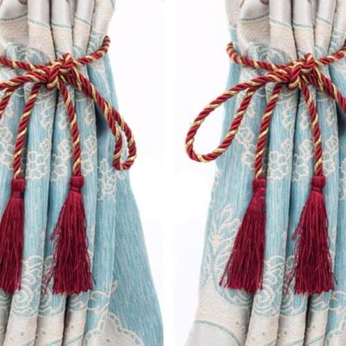 1 Pair Of Room Accessories Tassel Hanging Ear Curtains Small Tied Rope Handmade Curtains Tied Back Home Textiles Home Decoration