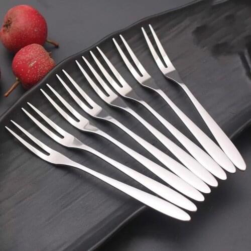 13.5x1.2cm 1 Pieces Stainless Steel West Tableware Fruit Fork Sign Small Fork Cake Dessert Fruit Fork Kitchen Accessory