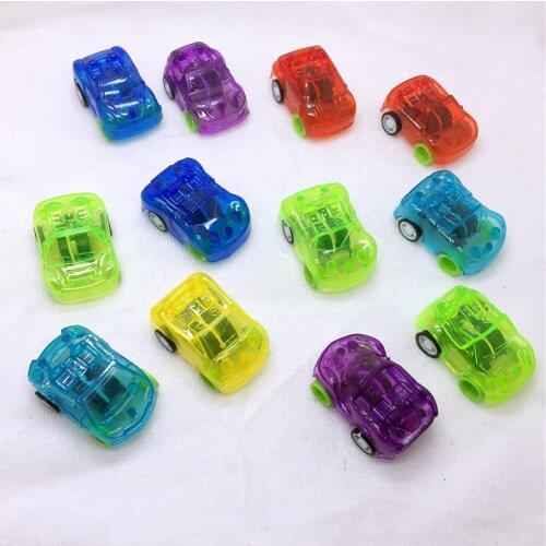 25PCS/Lot mixed color Mini Transparent Pull Back Toy Car Model Car Toys for Children Kids Baby Vehicle Toys