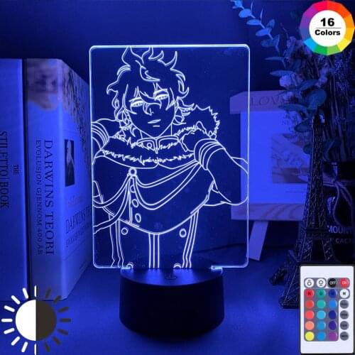 3D Lamp Anime Black Yuno Light for Kids Child Clover Bedroom Decor Night Light Birthday Gift Manga Gadget Lamp Yuno