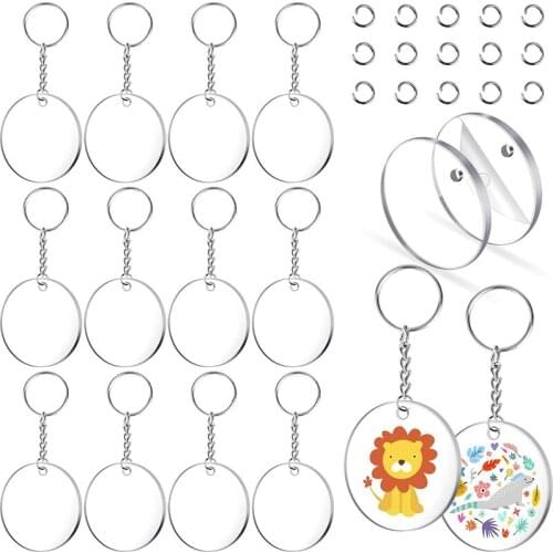 Kili Acrylic Keychain Blanks, 108Pcs Clear Keychains for Vinyl Kit Including 36Pcs Acrylic Blanks,Jump Rings for DIY Keychain