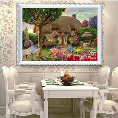 Needlework 5D Diy Diamond Painting Cross Stitch Dream Castle Diamond Embroidery Vertical Print Rubiks Cube Drill Picture
