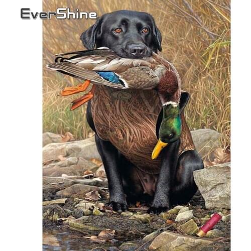 Evershine 5D DIY Diamond Painting Animals Cross Stitch Kit Diamond Embroidery Dog Full Square Drill Crystal Painting Diamond Art