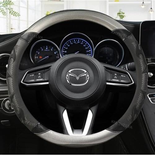 Car Steering-wheels Cover 37 38cm 15" for Mazda6 Atenza Demio Axela/Mazda3 8 CX-3 CX-4 CX-5 CX-8 CX-9 BT-50 Mazda5 MPV Premacy