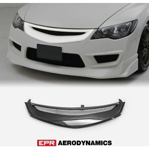Car-styling For 06-08 Civic FD2 JS Style Carbon Fiber Front Grill (JDM only) Glossy Finish Bumper Grille Fibre Grills