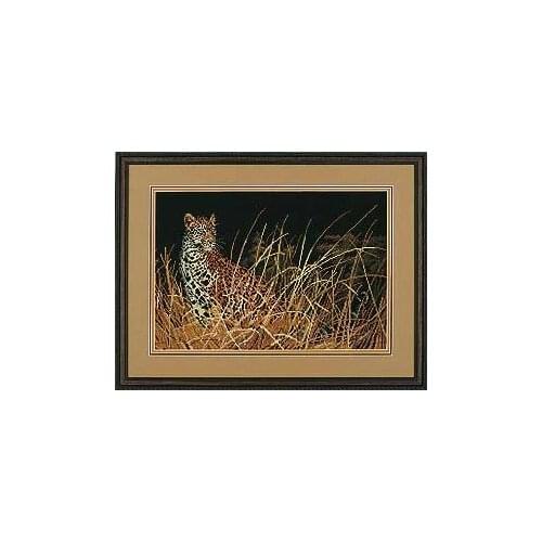 Free delivery premium lovely counted cross stitch kit leopard at night grass dimensions 03894