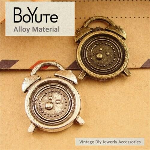 BoYuTe (100 Pieces/Lot) 17.5*13.5MM Zinc Alloy Clock Charms Antique Bronze Plated Charm Pendant Jewelry Findings Accessories