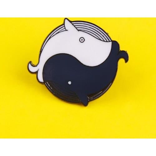 Black White Fish Badges On Clothes Japan Style Enamel Pins Anime Icons Lapel Pin Bag Badge Gifts Metal Badges For Clothes Stripe